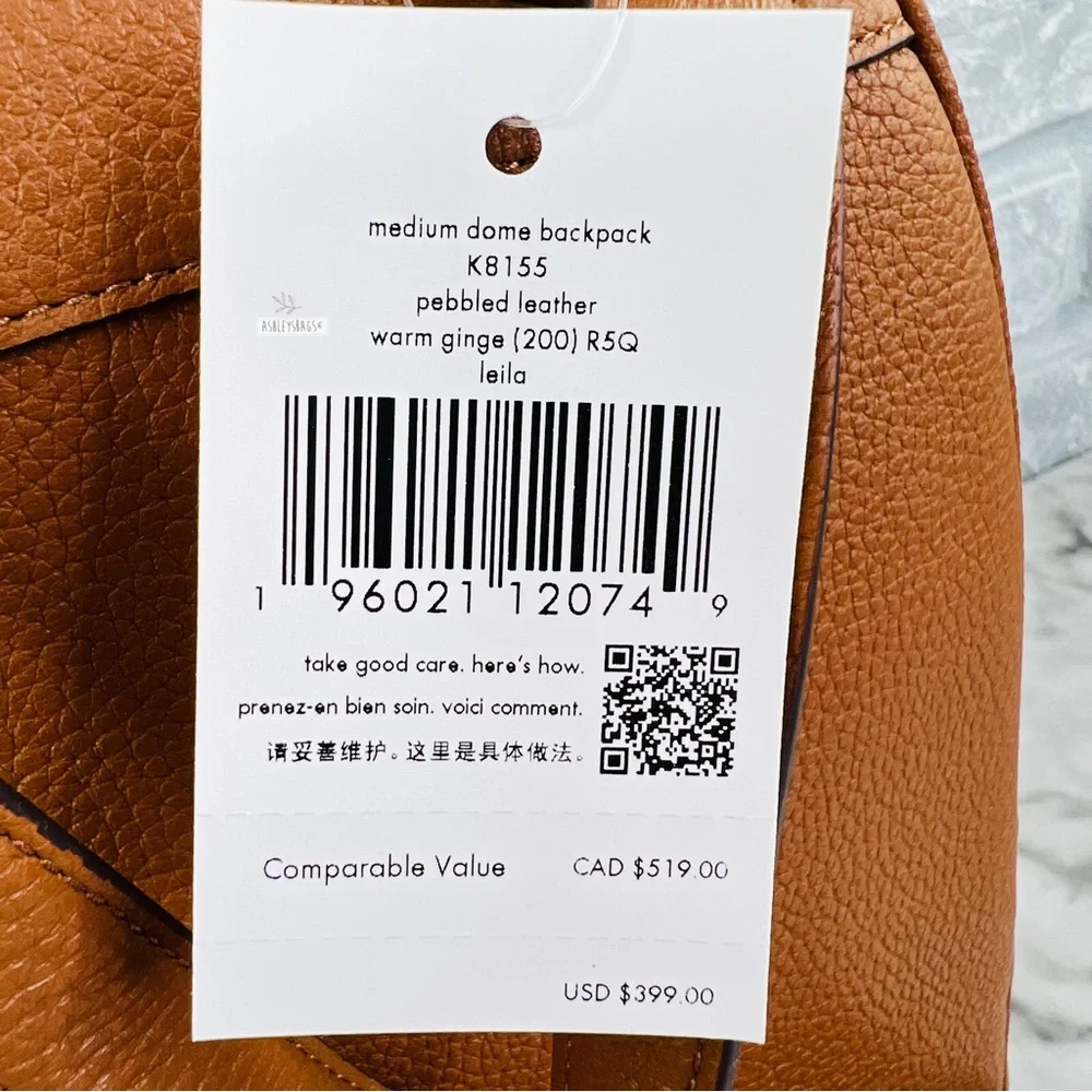 Kate Spade Leila Dome Backpack In Warm Gingerbread - Picture 9 of 10